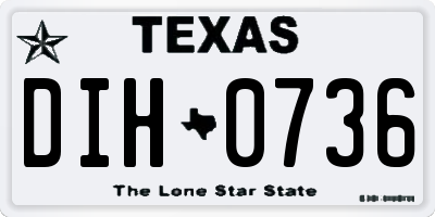 TX license plate DIH0736