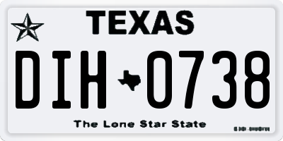 TX license plate DIH0738