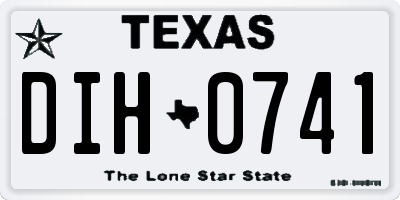 TX license plate DIH0741