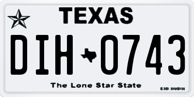 TX license plate DIH0743