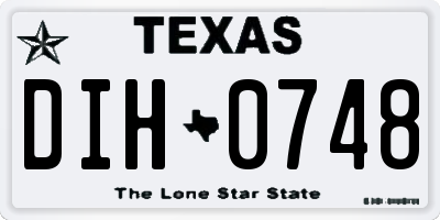 TX license plate DIH0748
