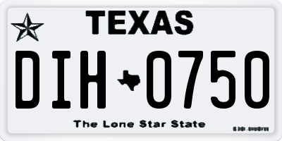 TX license plate DIH0750