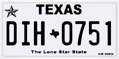 TX license plate DIH0751