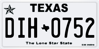 TX license plate DIH0752