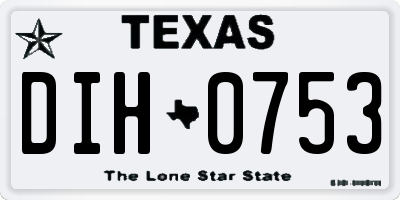 TX license plate DIH0753