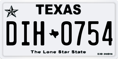 TX license plate DIH0754