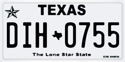 TX license plate DIH0755