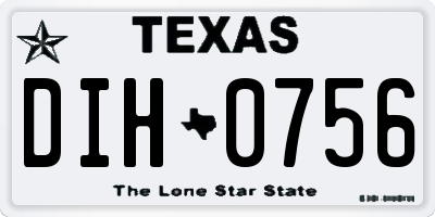 TX license plate DIH0756