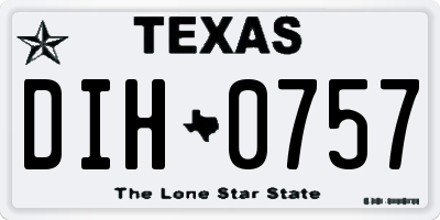 TX license plate DIH0757