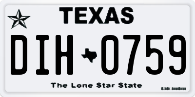 TX license plate DIH0759