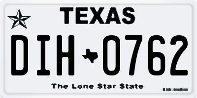 TX license plate DIH0762