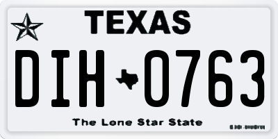 TX license plate DIH0763