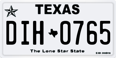 TX license plate DIH0765