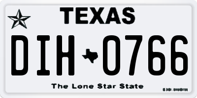 TX license plate DIH0766