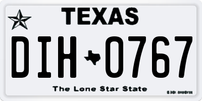TX license plate DIH0767