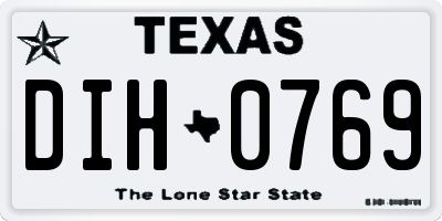 TX license plate DIH0769