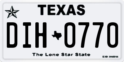 TX license plate DIH0770