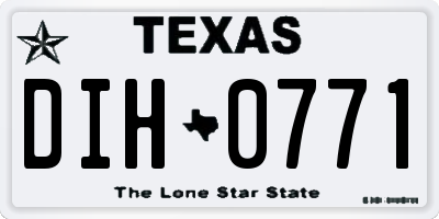 TX license plate DIH0771