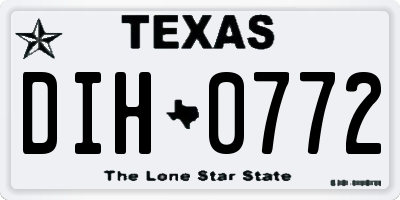 TX license plate DIH0772