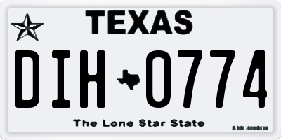 TX license plate DIH0774