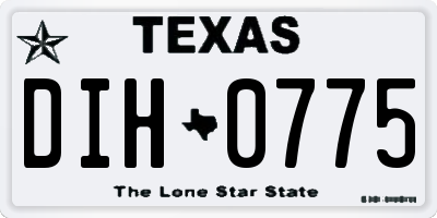 TX license plate DIH0775