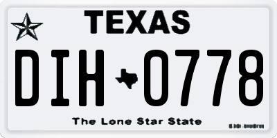 TX license plate DIH0778