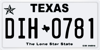 TX license plate DIH0781
