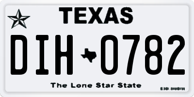 TX license plate DIH0782