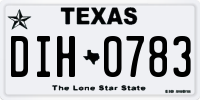 TX license plate DIH0783