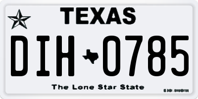 TX license plate DIH0785