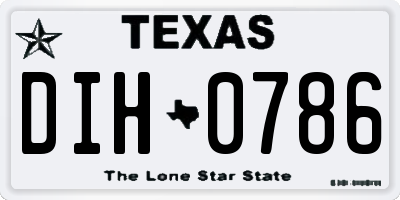 TX license plate DIH0786