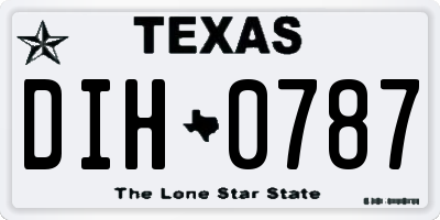 TX license plate DIH0787