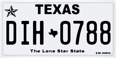 TX license plate DIH0788