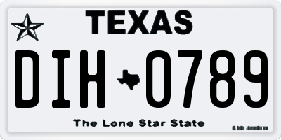 TX license plate DIH0789