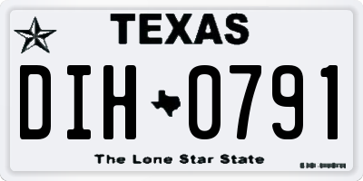 TX license plate DIH0791