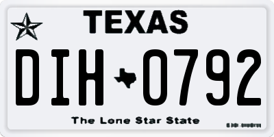 TX license plate DIH0792