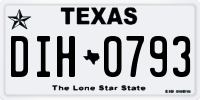 TX license plate DIH0793