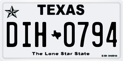 TX license plate DIH0794