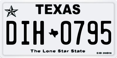 TX license plate DIH0795