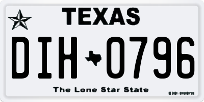 TX license plate DIH0796