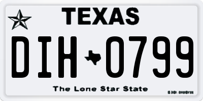 TX license plate DIH0799