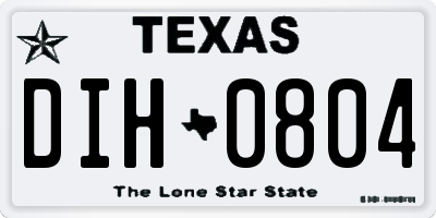 TX license plate DIH0804
