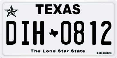 TX license plate DIH0812