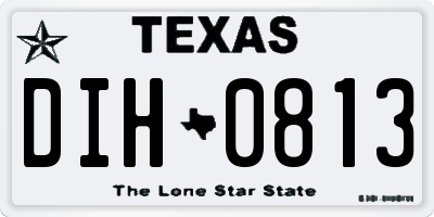 TX license plate DIH0813