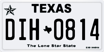 TX license plate DIH0814