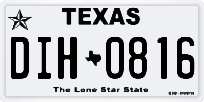 TX license plate DIH0816