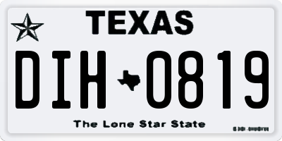 TX license plate DIH0819