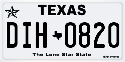 TX license plate DIH0820