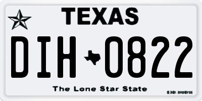 TX license plate DIH0822