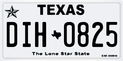 TX license plate DIH0825